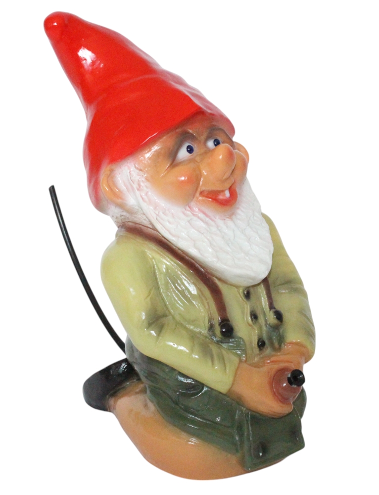 Gartenzwerg Seppel kniend Wasserspiel Höhe 32 cm Wasserspeier Zwerg für Garten Teichfigur