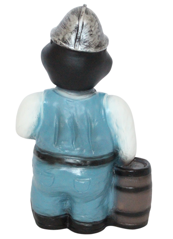 Dekofigur Lustiger Maulwurf Bergarbeiter mit Bierkrug Wackelkopf Figur Höhe 30 cm aus Kunststoff