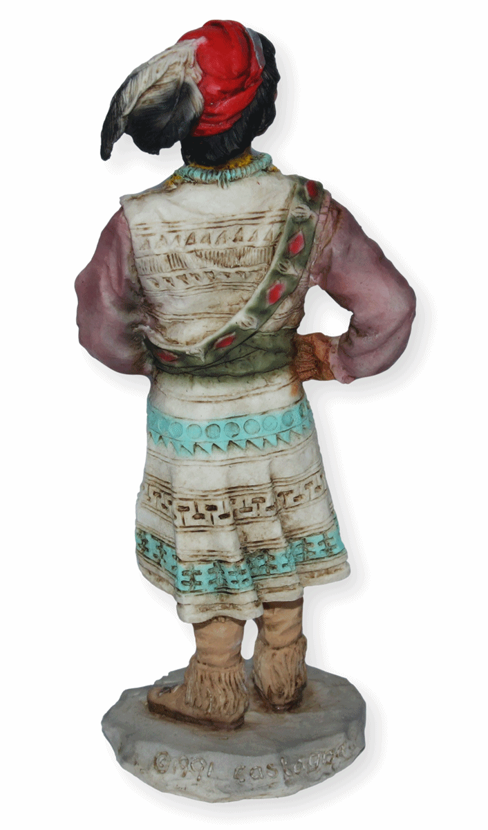 Indianerfigur Indianer Osceola Anführer der Seminolen Krieger Skulptur H 17 cm stehend