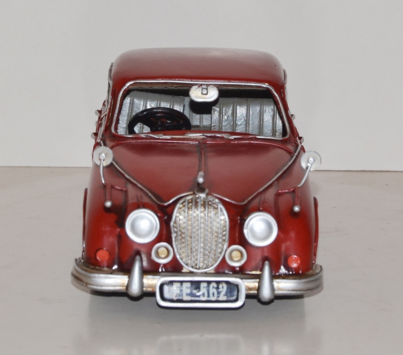 Blechauto Nostalgie Modellauto Jaguar 1959 in rot Oldtimer L 35 cm aus Blech