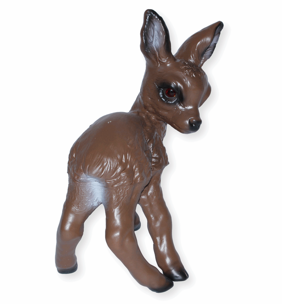 Deko Garten Figur Dekofigur Rehkitz H 30 cm Bambi stehend Gartenfigur Tierfigur  aus Kunststoff