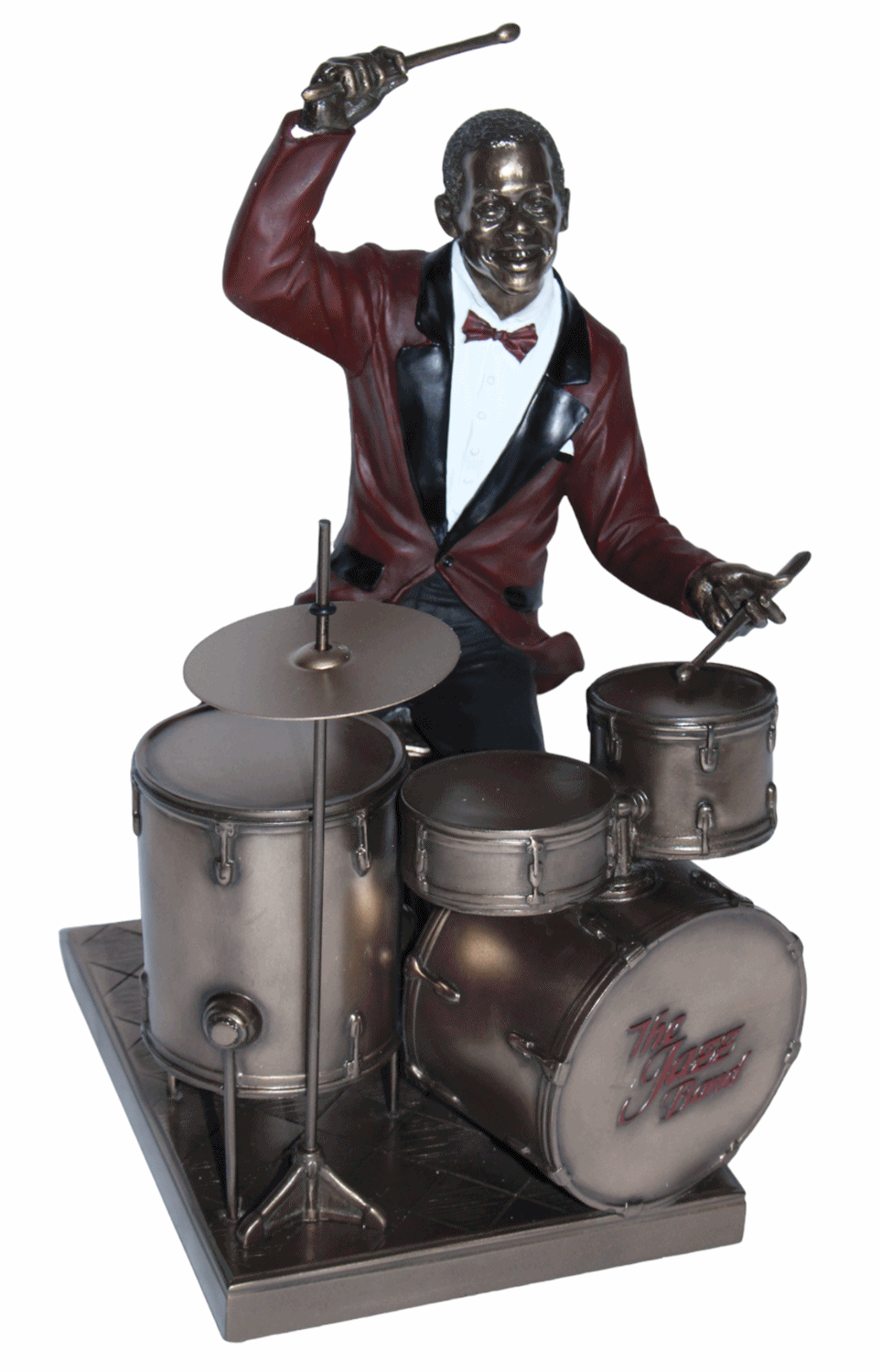 Deko Figur Jazz Schlagzeuger Drummer H 27 cm Jazz Band Dekofigur mit Schlagzeug