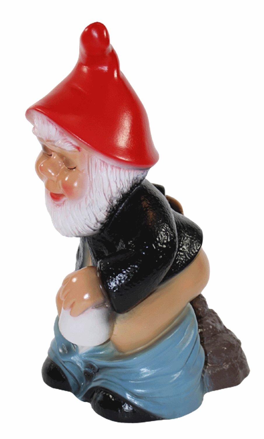 Gartenzwerg Deko Garten Figur Zwerg stehend Scheißerle mit Toilettenpapier aus Kunststoff H 32 cm