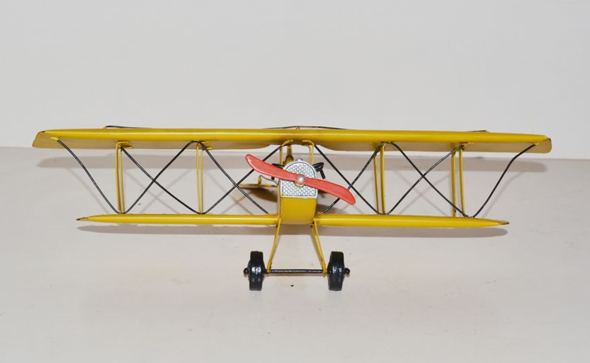 Blechflugzeug Nostalgie Modellflugzeug Oldtimer Marke Havilland Flugzeug Doppeldecker L 40 cm