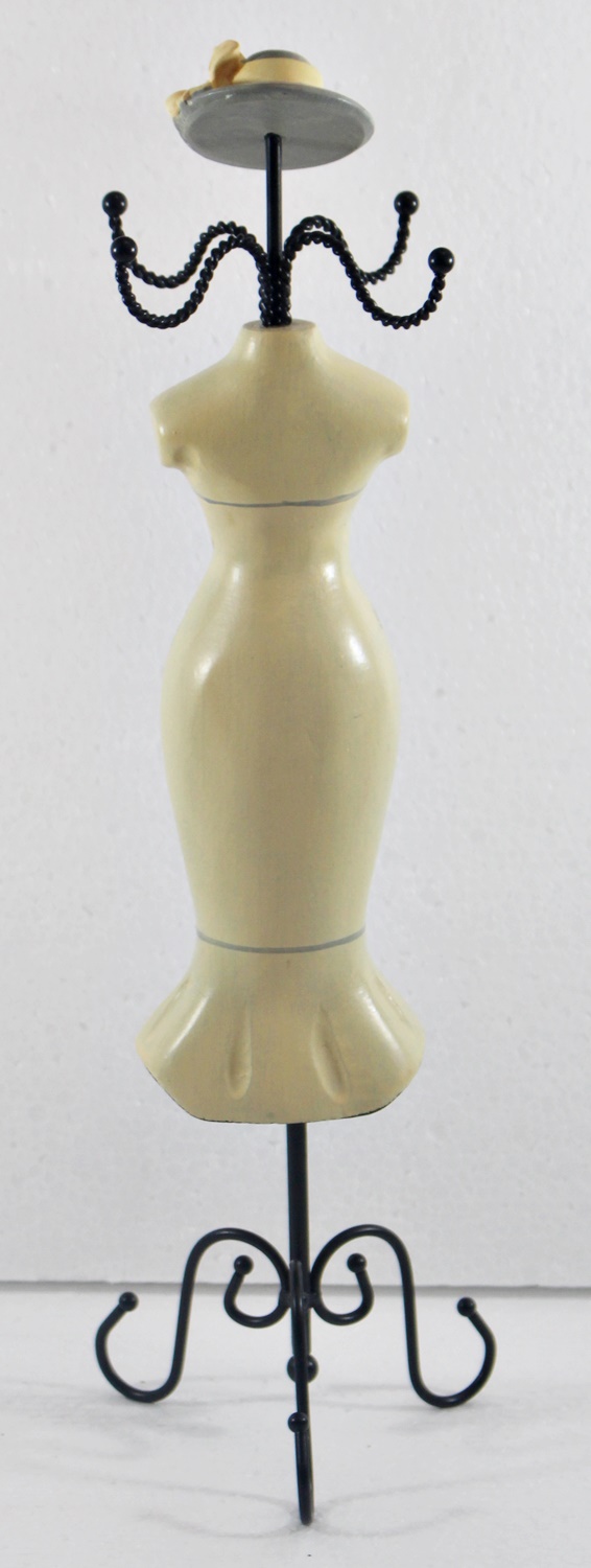 Schmuckbüste Beauty Figur Deko Modefigur Nostalgiefigur weißer Torso mit roten Blumen H 35 cm