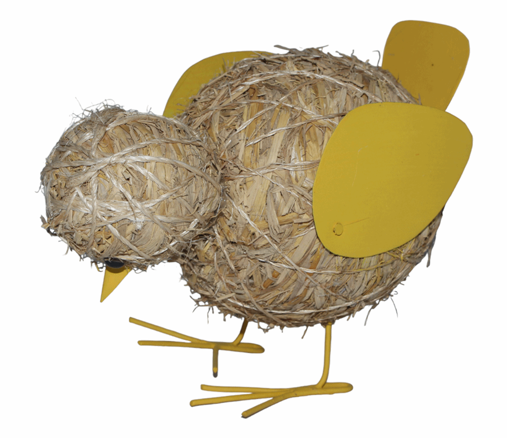 Deko Heu Figur Küken Heuküken Höhe 14-17 cm Osterdeko aus Naturmaterial zum Basteln Heudeko