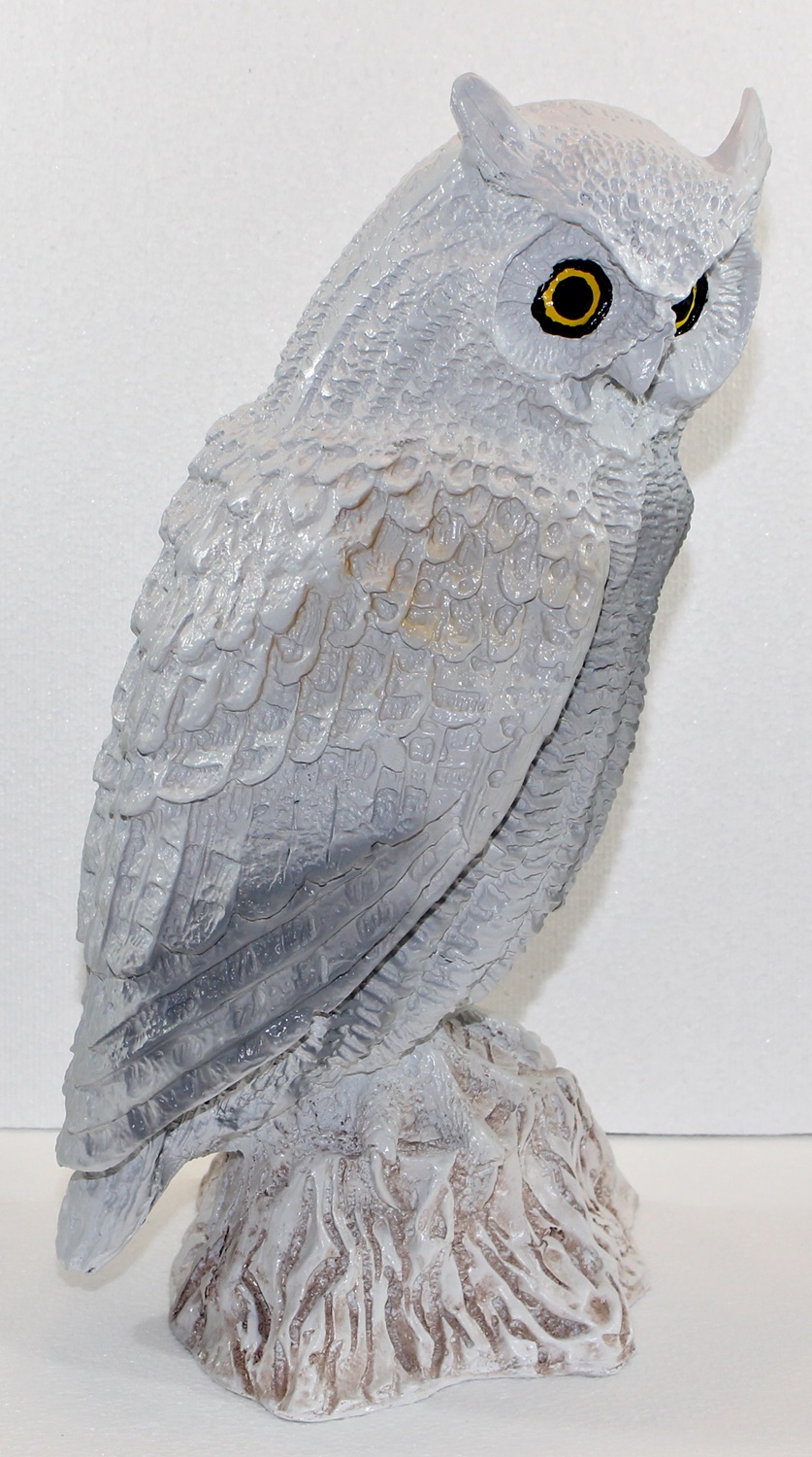 Dekorationsfigur Vogelfigur Eule sitzend H 48 cm Gartendeko Gartenfigur aus Kunstharz