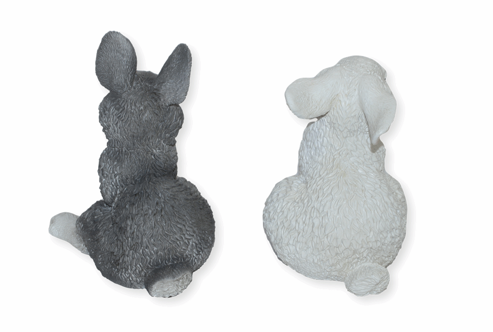 Deko Figur Hasen sitzend Kollektion Castagna aus Resin/ Kunststein H 19-22 cm Tierfigur