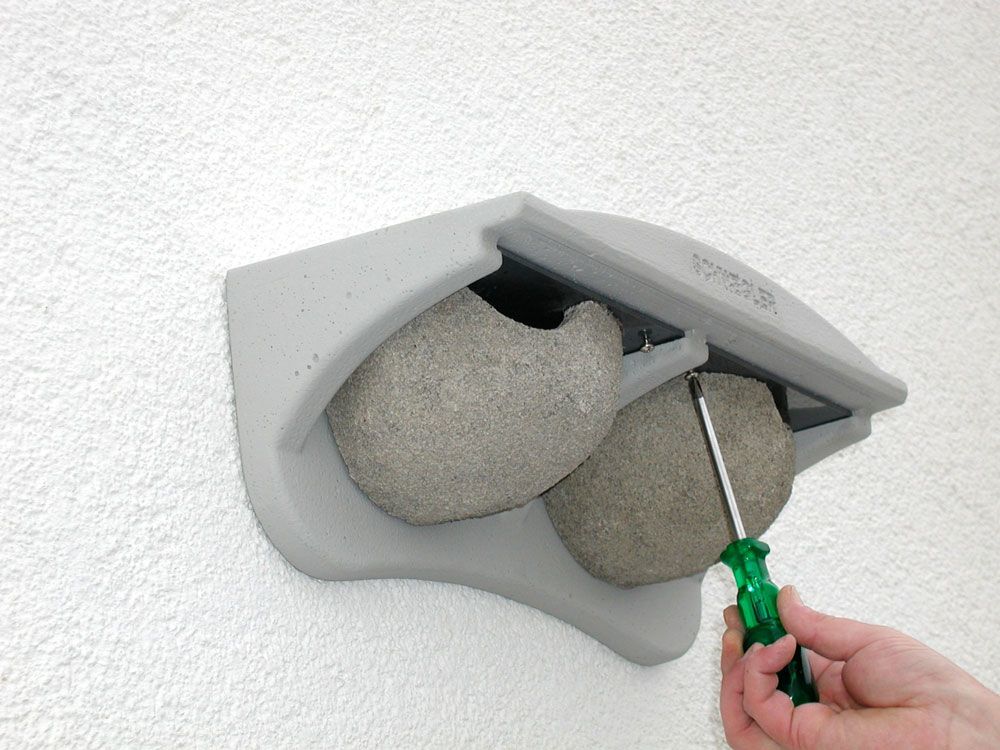 Naturschutzprodukt Mehlschwalben-Fassadennest Typ 11 mit 2 Nestern grau