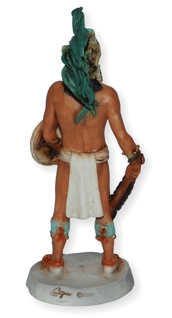 Indianerfigur Cuauhtémoc H 18,5 cm aztekischer Herrscher von Tenochtitlán Native American Castagna