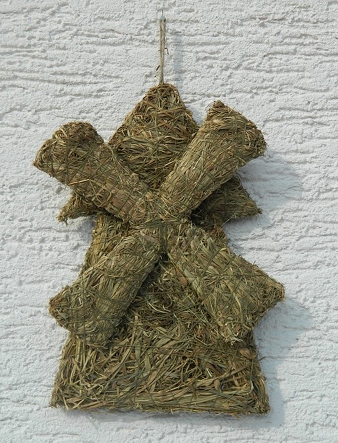 Deko Heu Figur Windmühle zum Aufhängen aus Naturmaterial Türschmuck Türdeko Heudeko Basteln