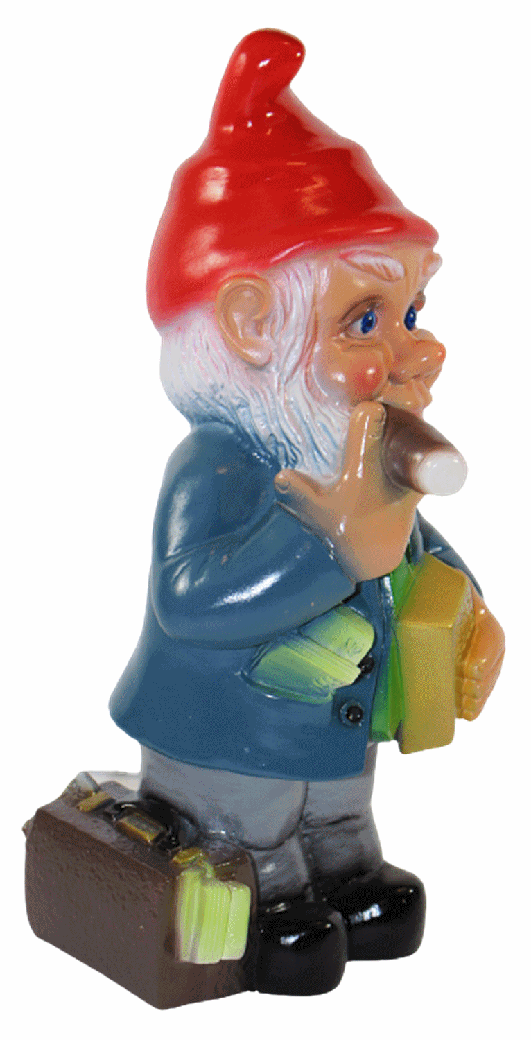 Gartenzwerg Deko Garten Figur Zwerg Manager Geschäftsmann stehend aus Kunststoff H 33 cm