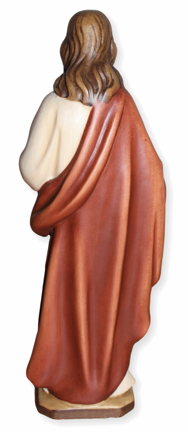 Heiligenfigur Barmherziger Jesus Herz "Sacred Heart" H 15 cm Statue aus Ahornholz Holzfigur