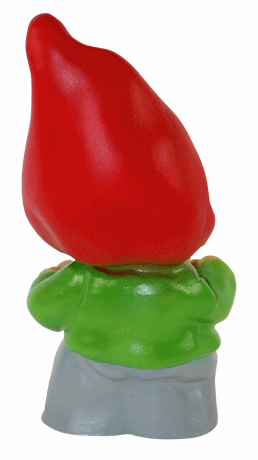 Gartenzwerg Deko Garten Figur Zwerg Gärtner mit Schubkarre stehend aus Kunststoff Höhe 18 cm