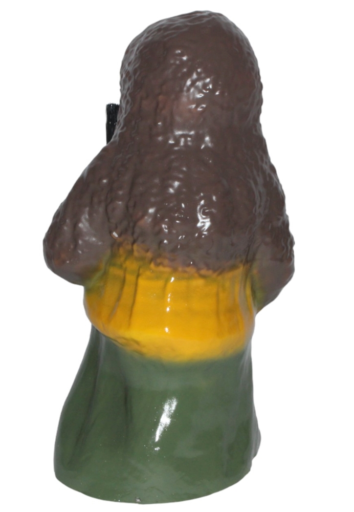 Deko Figur Hexe stehend mit Besen H 40 cm mit Scherz Bewegungsmelder Pfiff Ha-ha-ha Dekofigur