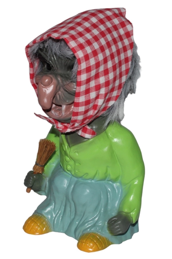 Souvenir Wackel Figur Hexe groß H 22 cm Wackelfigur Original mit Wackelkopf
