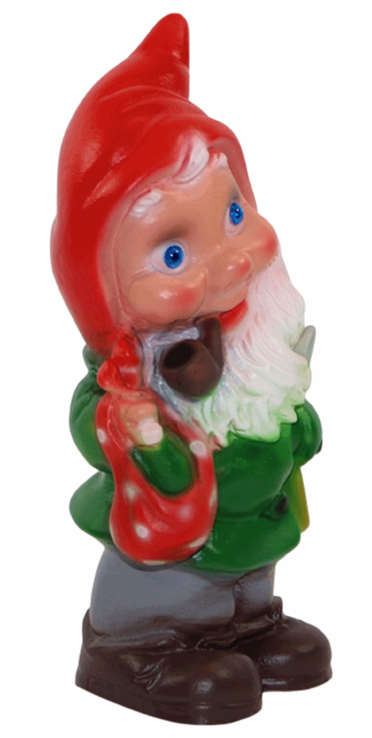 Deko Figur Zwerg H 20 cm Gartenzwerg Waldarbeiter mit Axt stehend Gartenfigur aus Kunststoff