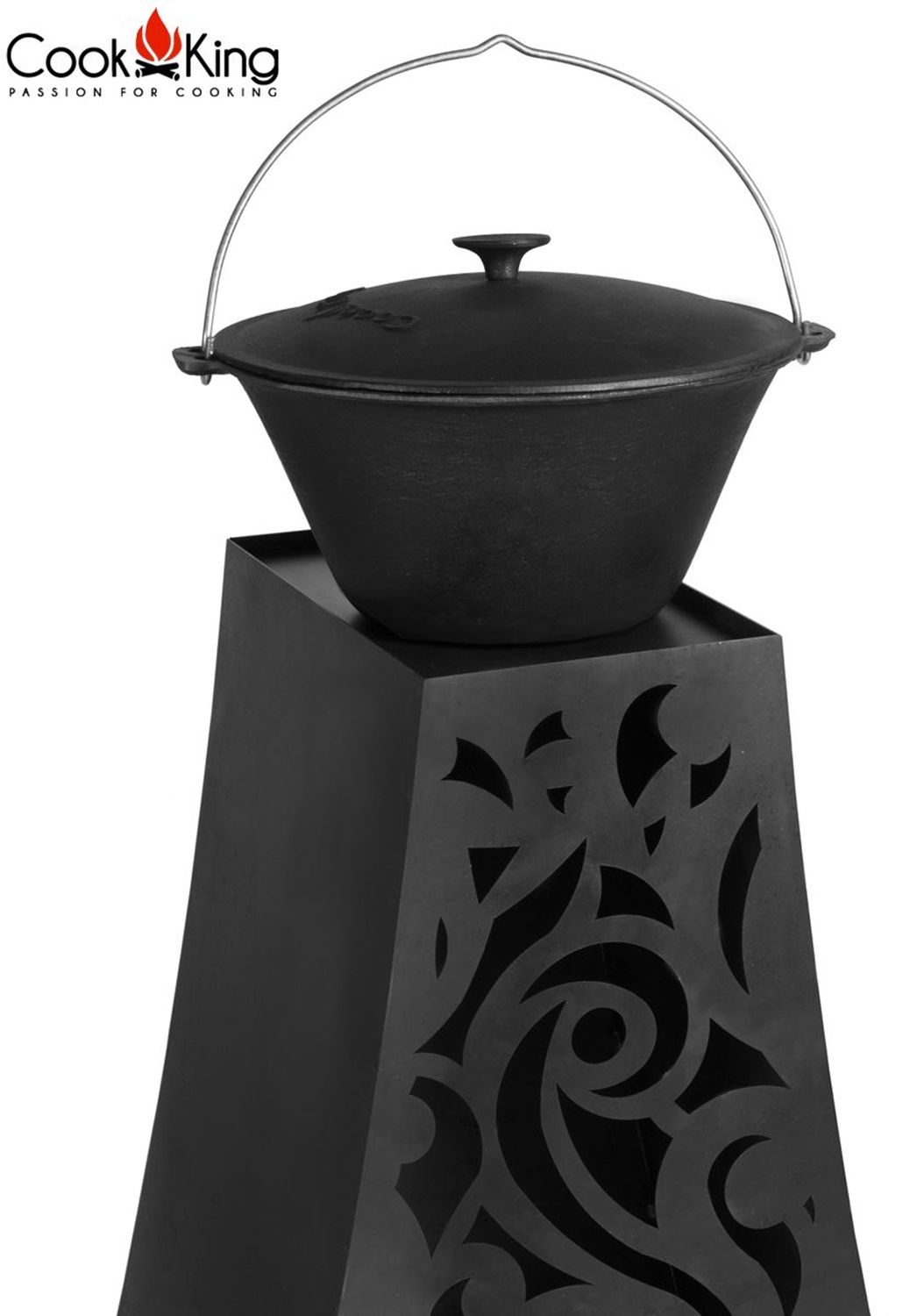 Gartenkamin "Hawana" Gartenofen H 108cm zum Heizen und Grillen Terrassenofen aus Naturstahl Kamin