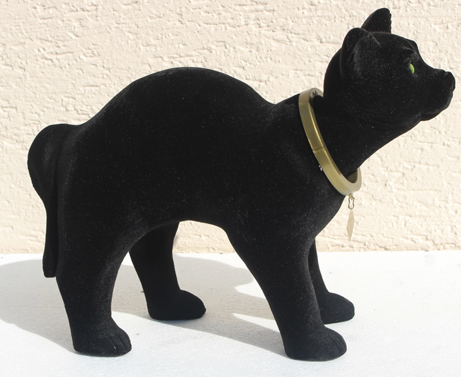 Wackel Figur Katze schwarz groß Wackelfigur H 23 cm stehend Dekofigur mit Wackelkopf