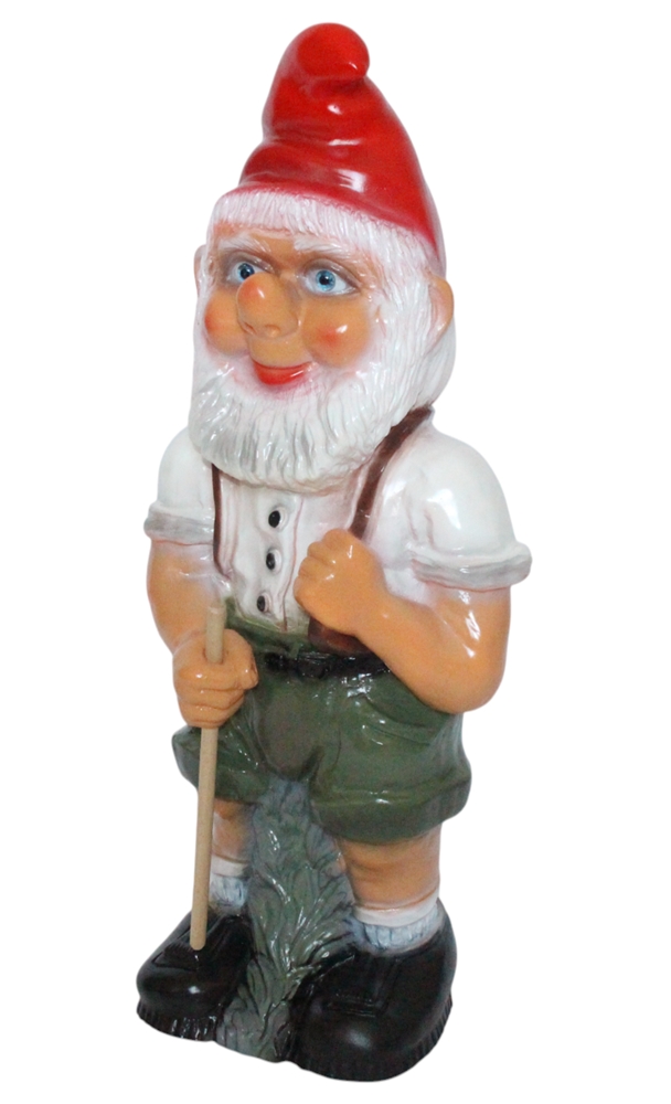 Gartenzwerg Seppel Wanderer Figur Zwerg stehend H 50 cm großer Deko Zwerg Gartenfigur Kunststoff