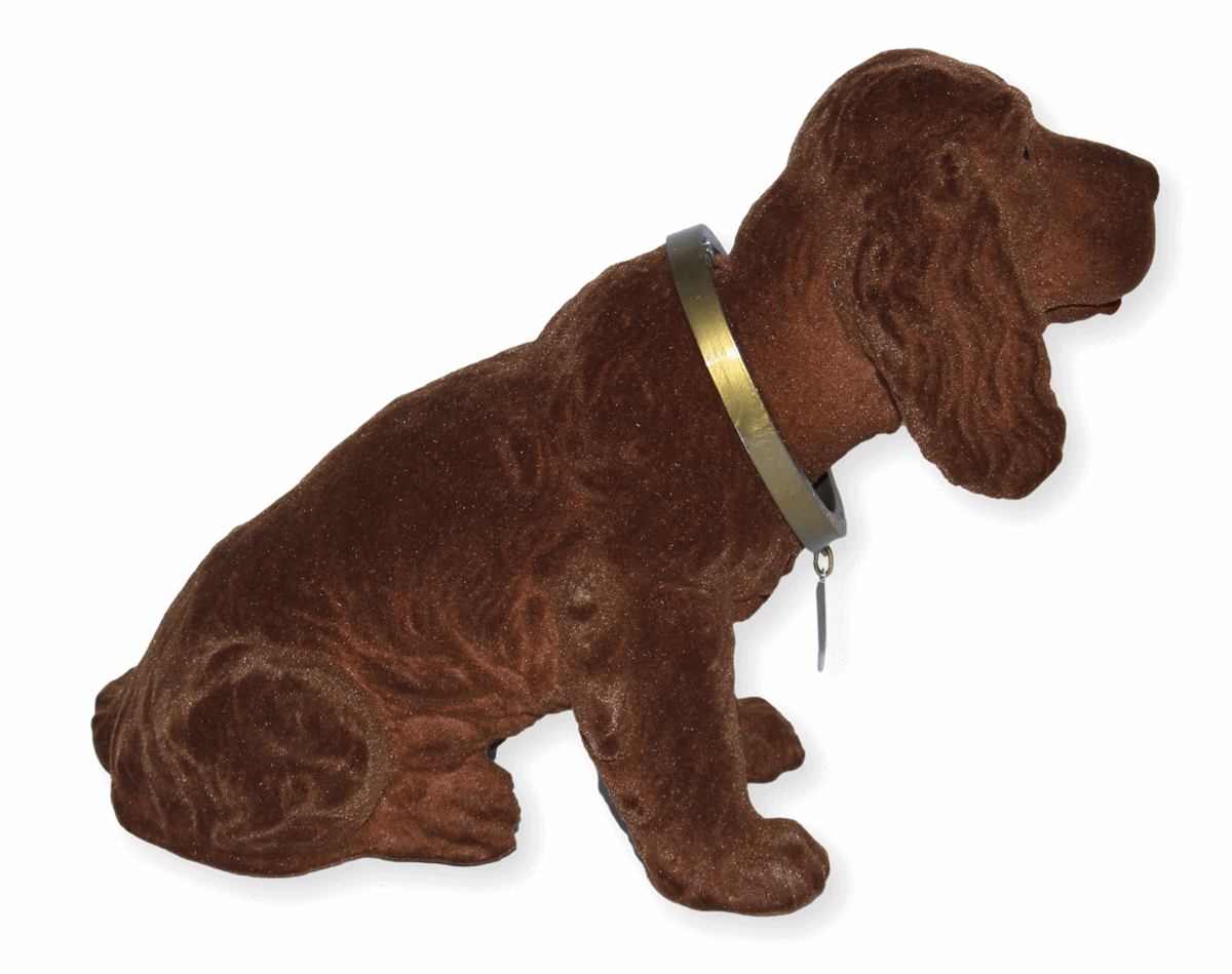 Wackel Figur Hund Cocker Spaniel Wackelfigur H 19 cm groß Dekofigur mit Wackelkopf