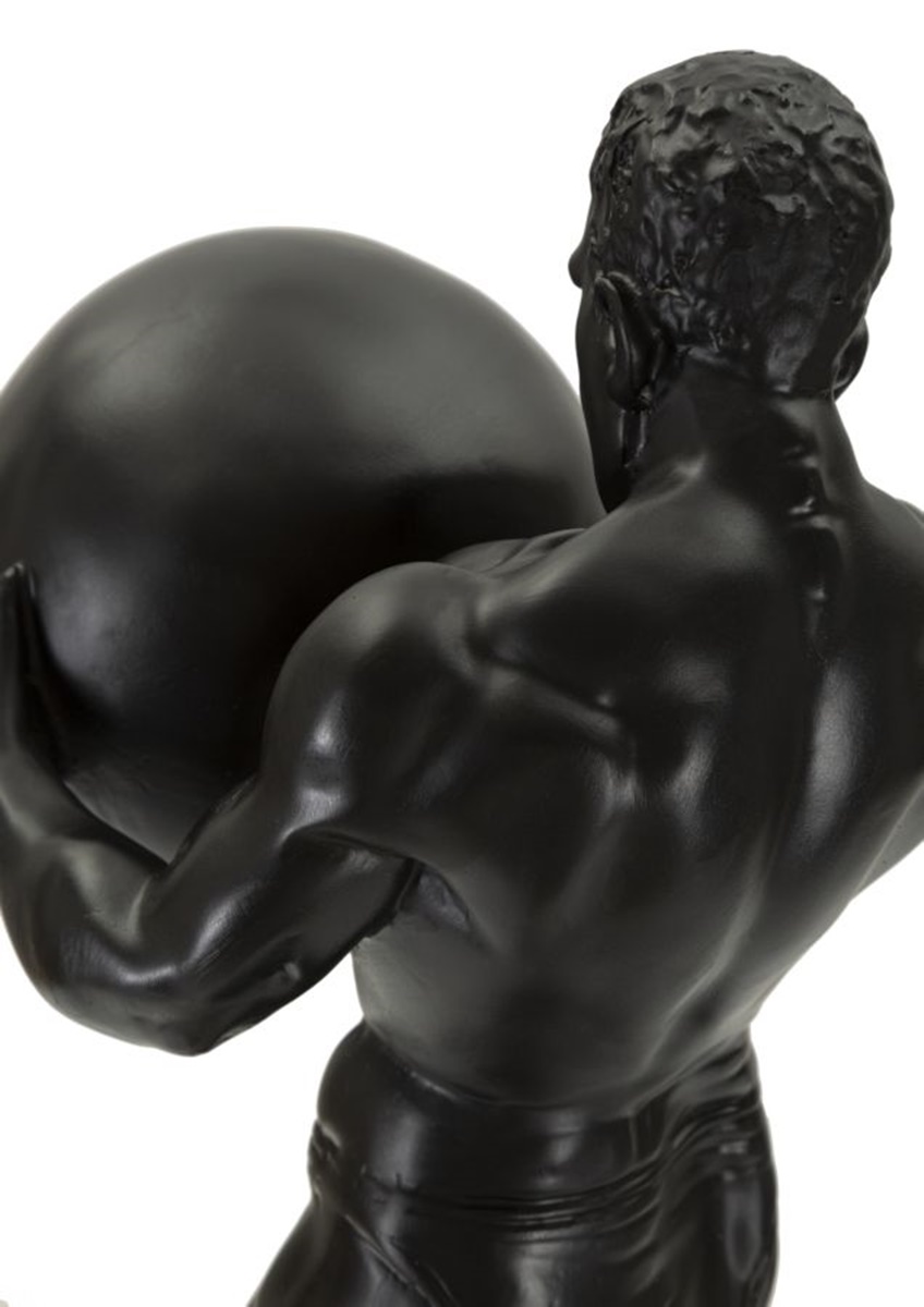 Dekofigur klassische Skulptur Replikat Atlas stehend Statue schwarz griechische Mythologie H 43,5 cm