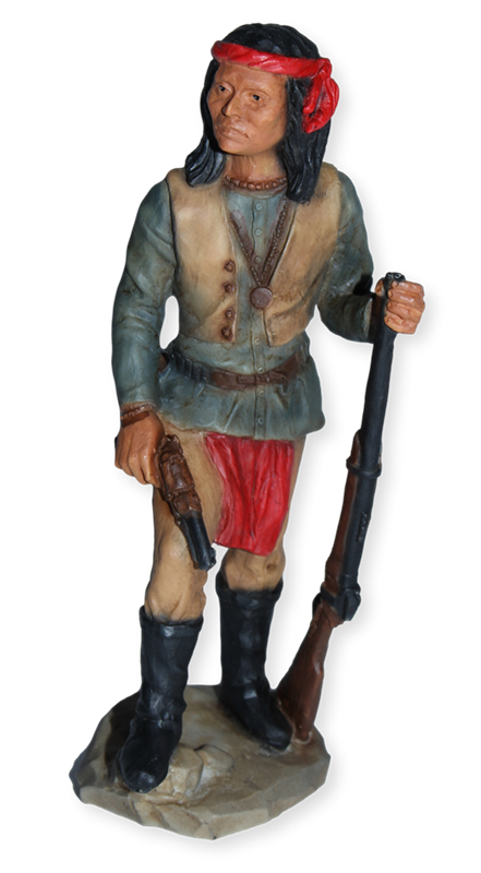 Indianerfigur Indianer Chochonen Häuptling Cochise Skulptur H 15,5 cm stehend mit Waffen