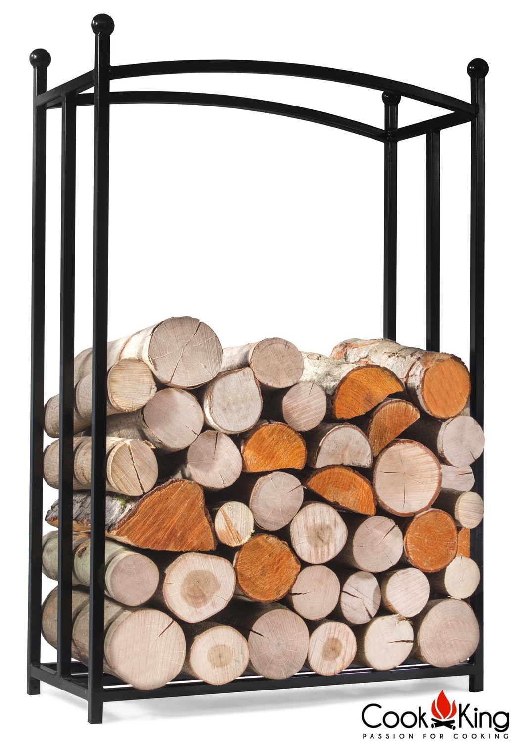 Kaminholzregal "Berry" H 90 cm Holzregal für Kaminholz Kaminholzablage aus Stahl Kaminholzständer