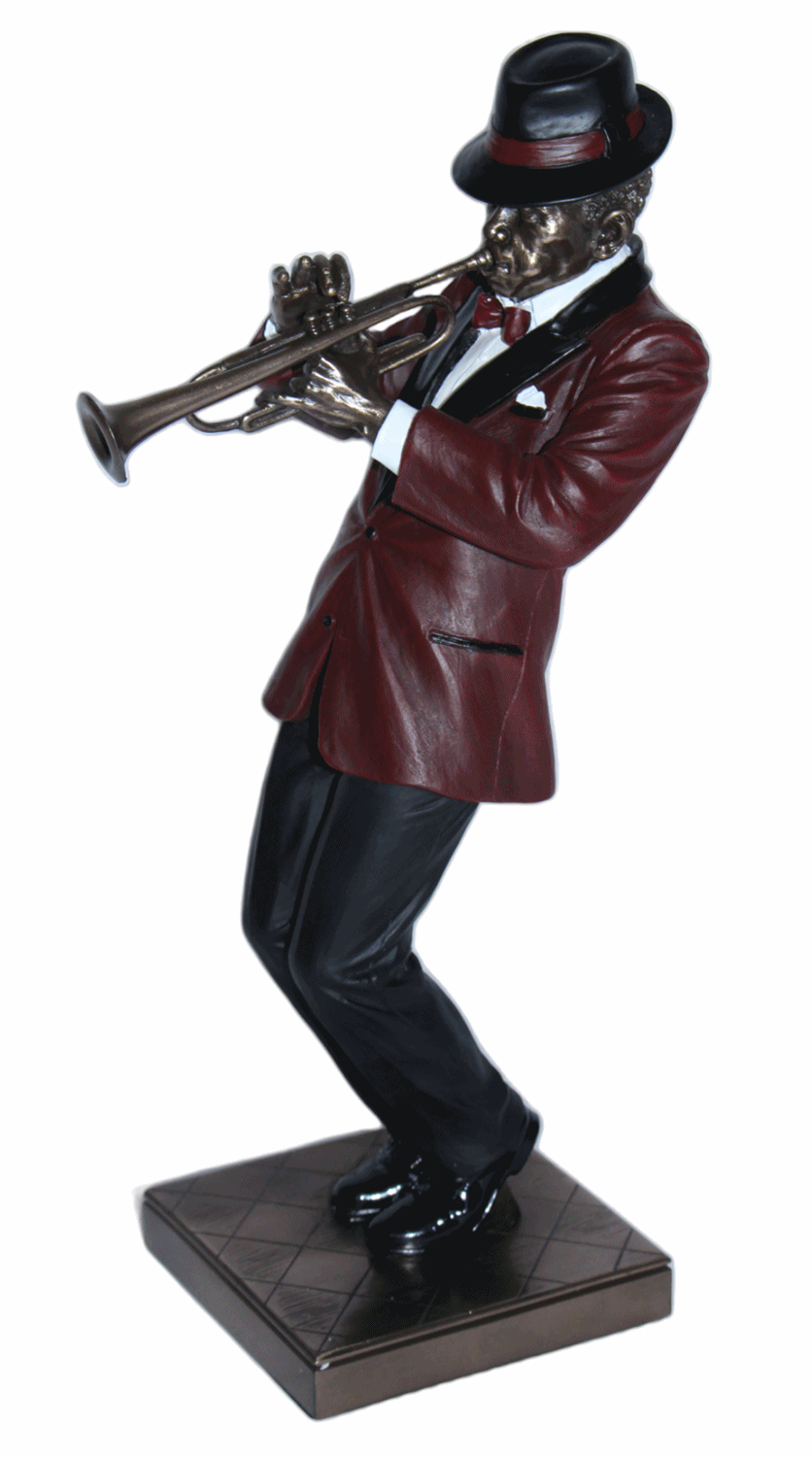 Deko Figur Jazz Musiker Trompeter H 30 cm Jazz Band Dekofigur mit Trompete