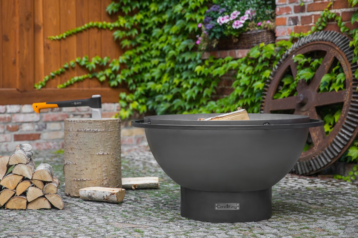Feuerschale Premium FAT BOY D 85 cm tiefe Grillschale Feuerstelle für Garten Terrasse aus Naturstahl