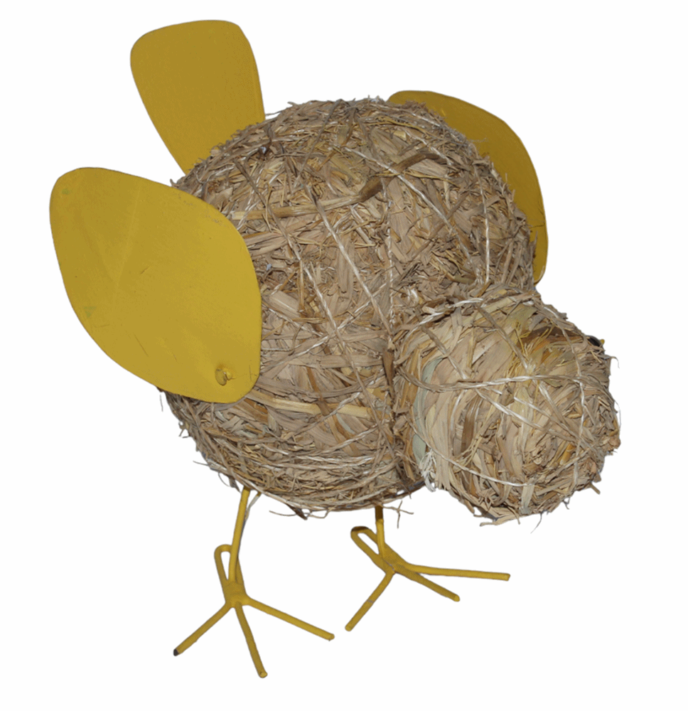 Deko Heu Figur Küken Heuküken H 14 cm Osterdeko Tierfigur aus Naturmaterial Heu zum Basteln Heudeko