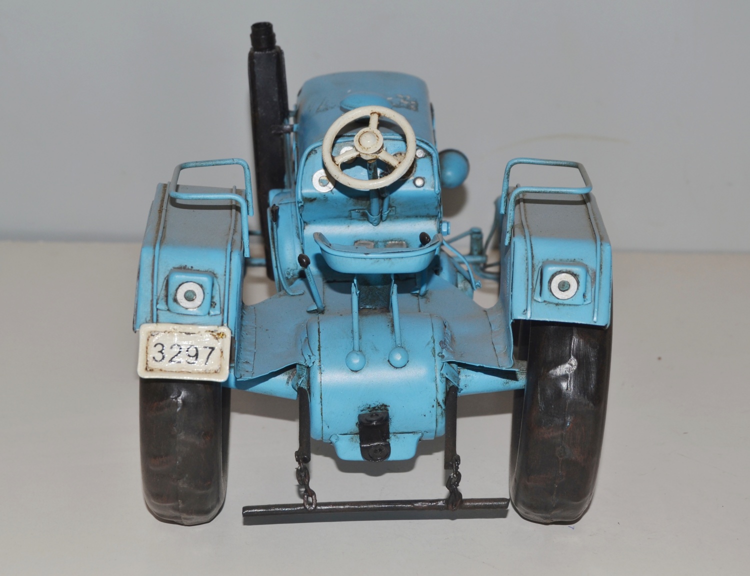 Blechtraktor Nostalgie Modellauto Oldtimer Marke Lanz D 1906 Bulldog Traktor Modell aus Blech L 26cm