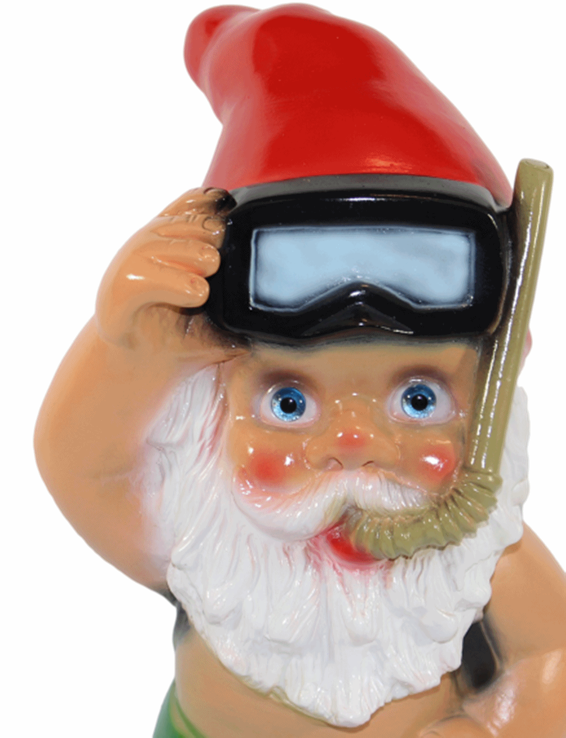 Gartenzwerg Deko Garten Figur Zwerg Taucher stehend mit Schnorchel aus Kunststoff H 35 cm