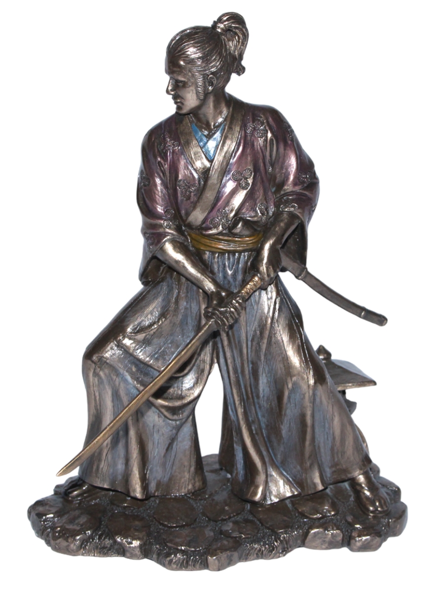 Set: Deko Figuren Samurai Art H 21-23 cm japanische Krieger in Rüstung und Kimono mit Schwertern