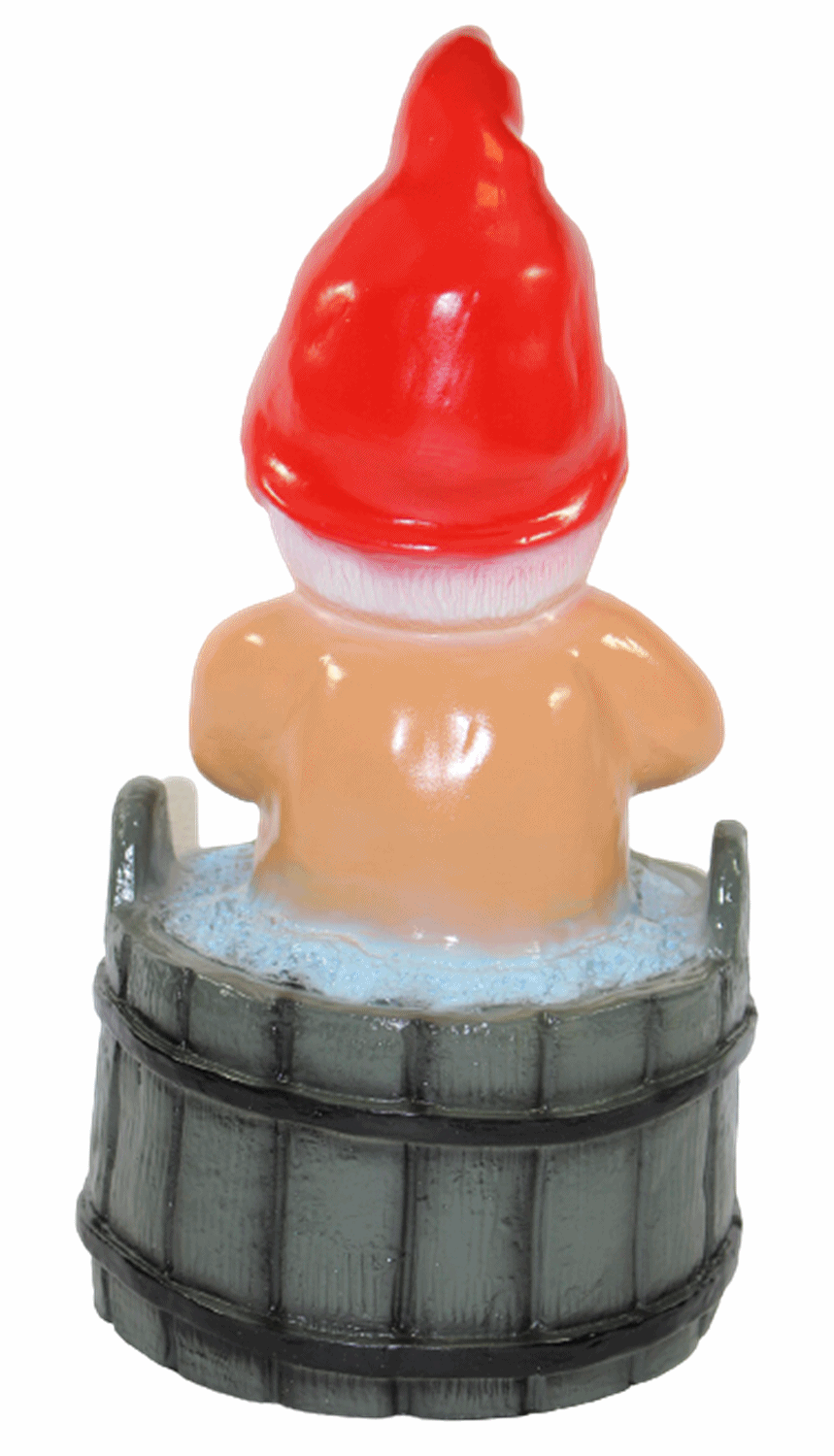 Gartenzwerg Deko Garten Figur Zwerg sitzend im Waschkübel mit Bürste aus Kunststoff H 35 cm