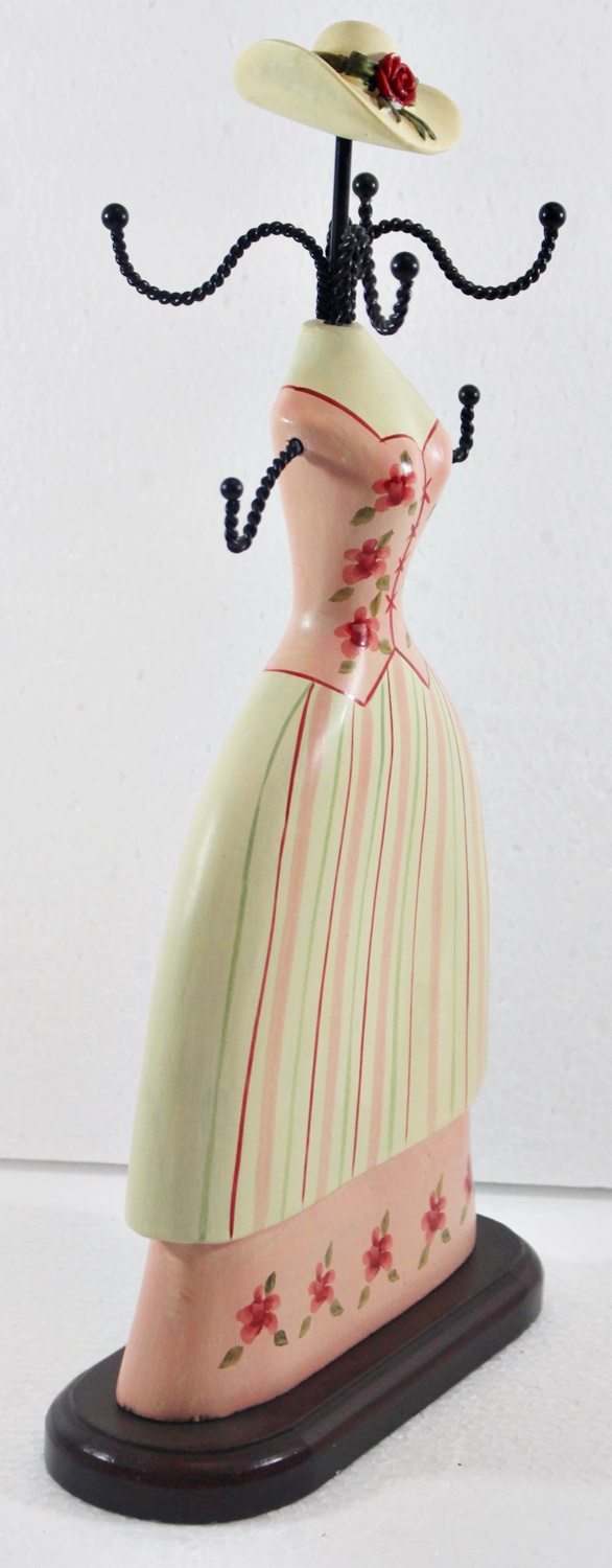 Schmuckbüste Beauty Figur Deko Modefigur Nostalgiefigur weiß rosa Torso mit Blümchen H 30 cm