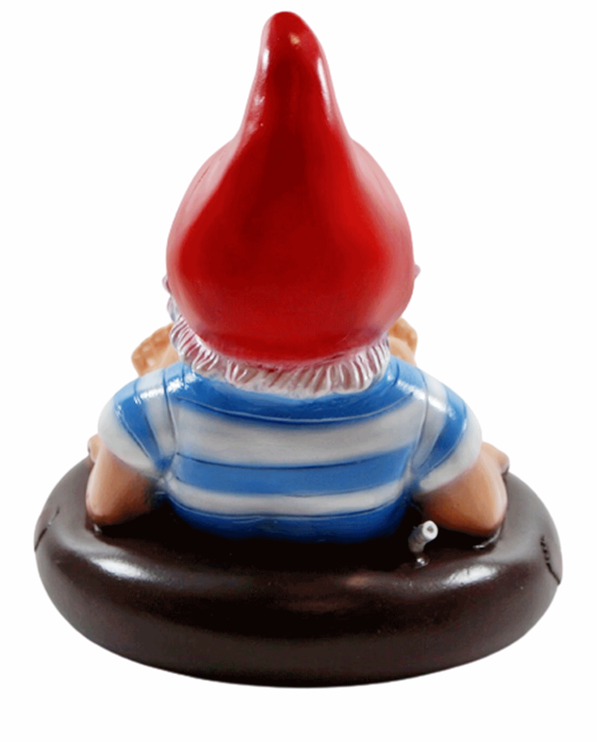 Deko Figur Zwerg H 28 cm Gartenzwerg im Rettungsring sitzend Gartenfigur aus Kunststoff