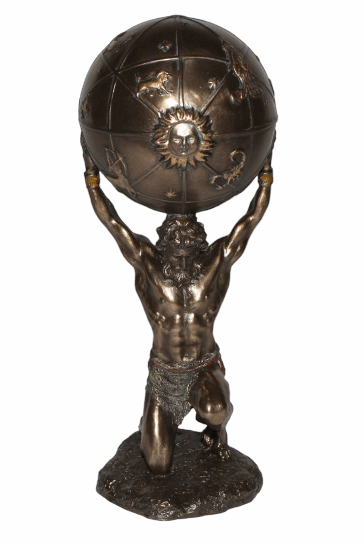 Dekofigur Atlas Titan H 21 cm Träger des Himmels Deko Skulptur Griechische Mythologie
