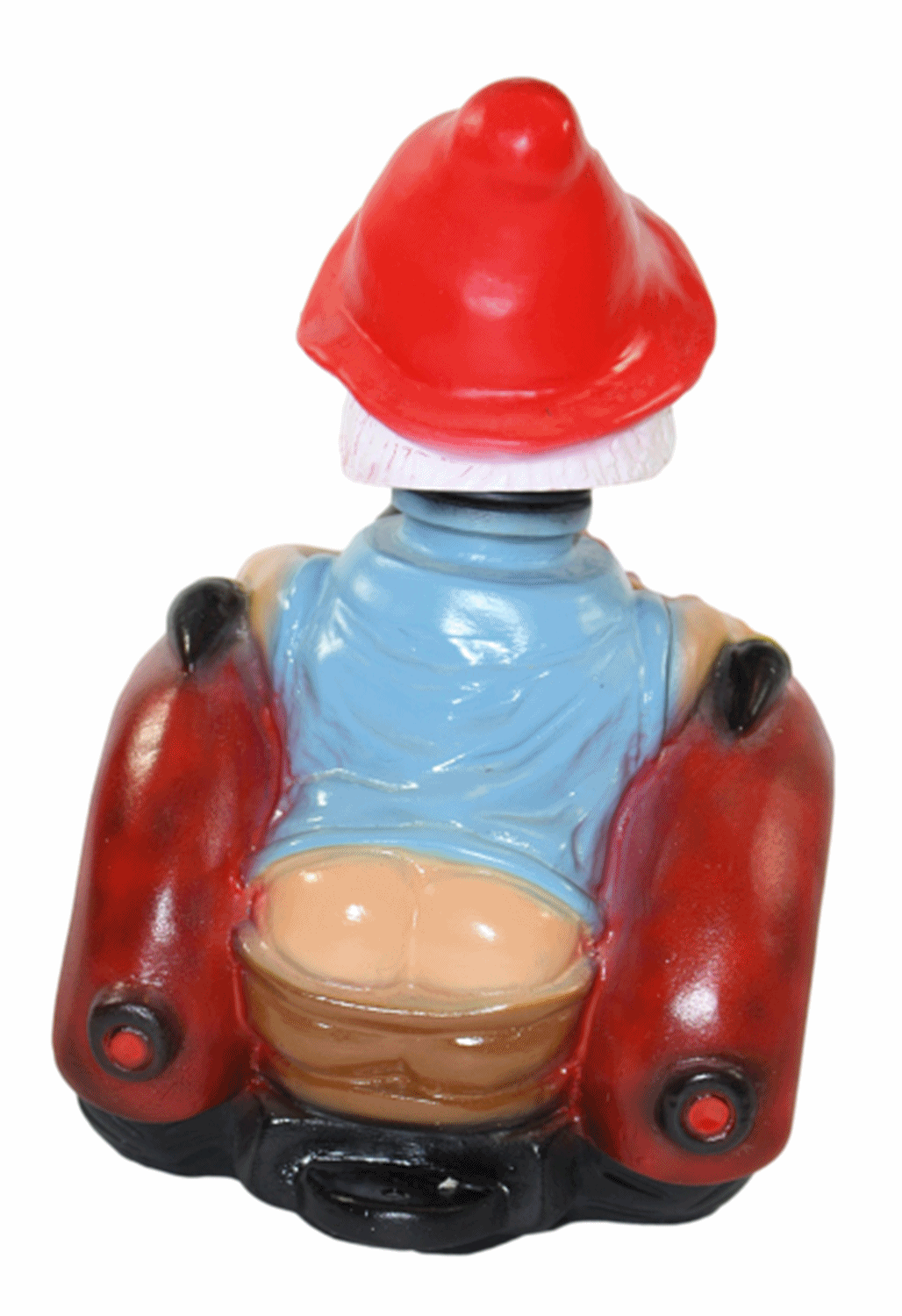 Gartenzwerg Deko Garten Figur Zwerg Landwirt sitzend auf Traktor Wackelkopf aus Kunststoff H 30 cm