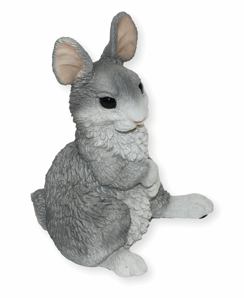 Deko Figur Hase grau sitzend Kollektion Castagna aus Resin/ Kunststein H 22 cm Tierfigur