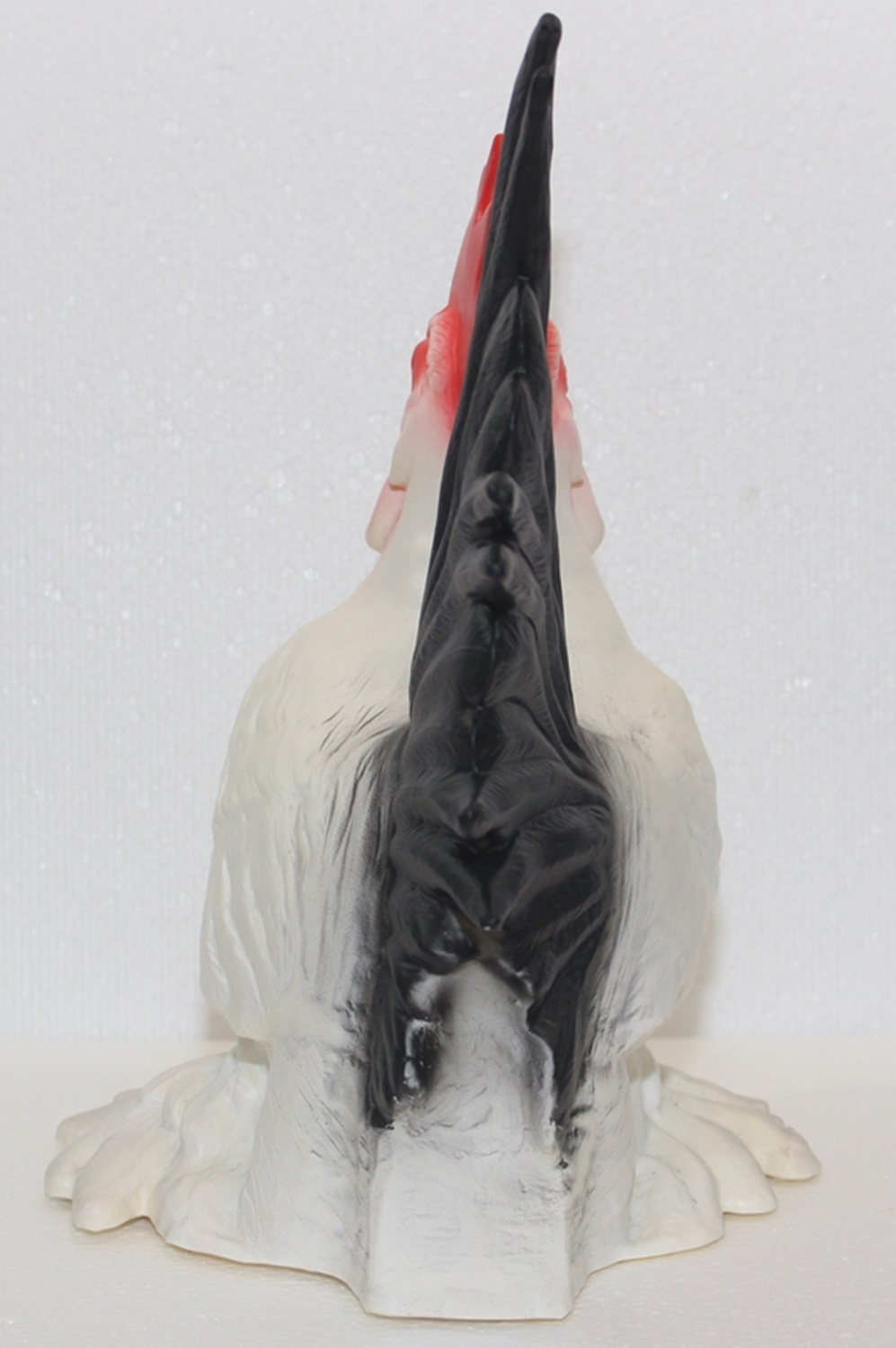 Deko Figur Hahn weiß-schwarz H 30 cm Hahnfigur Gartenfigur mit Scherz Bewegungsmelder Kikeriki