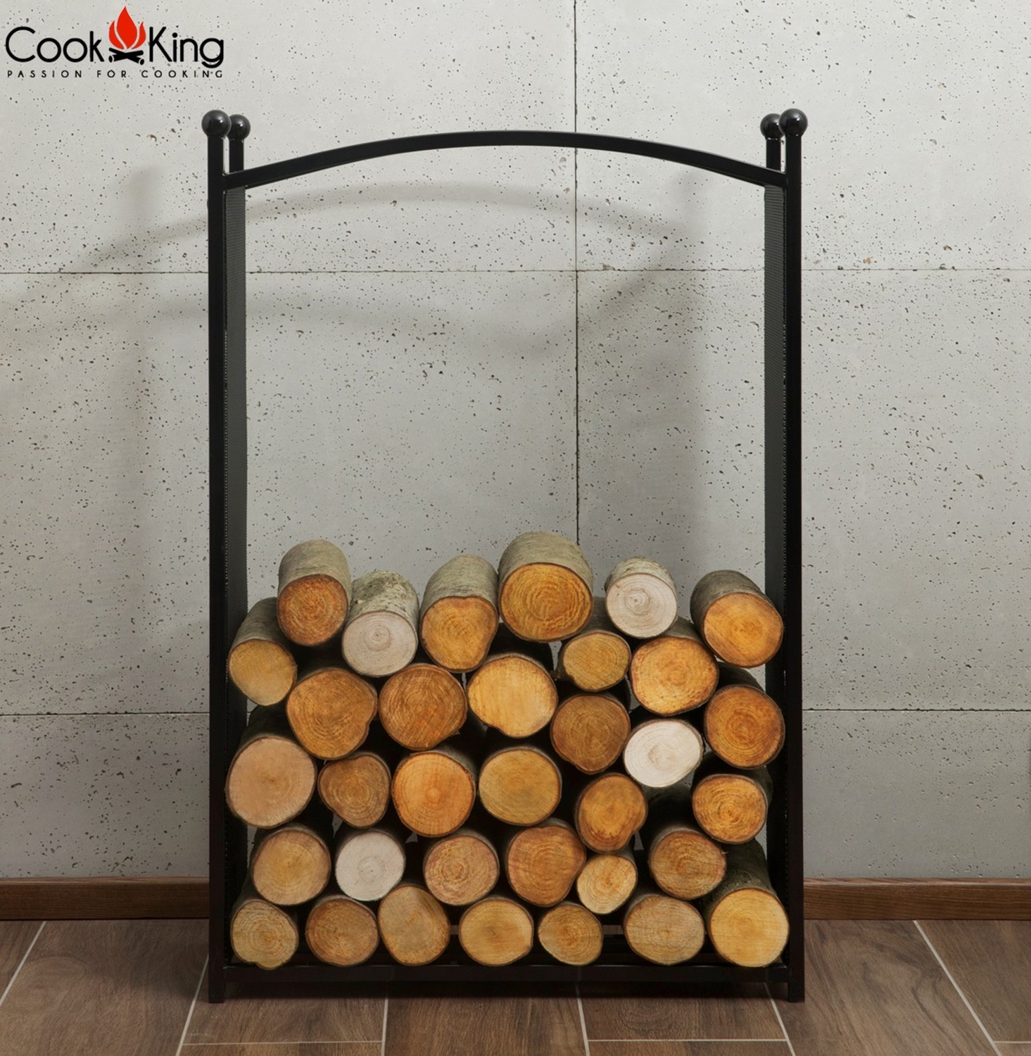 Kaminholzregal "Cherry" H 90 cm Holzregal für Kaminholz Kaminholzablage aus Stahl Kaminholzständer