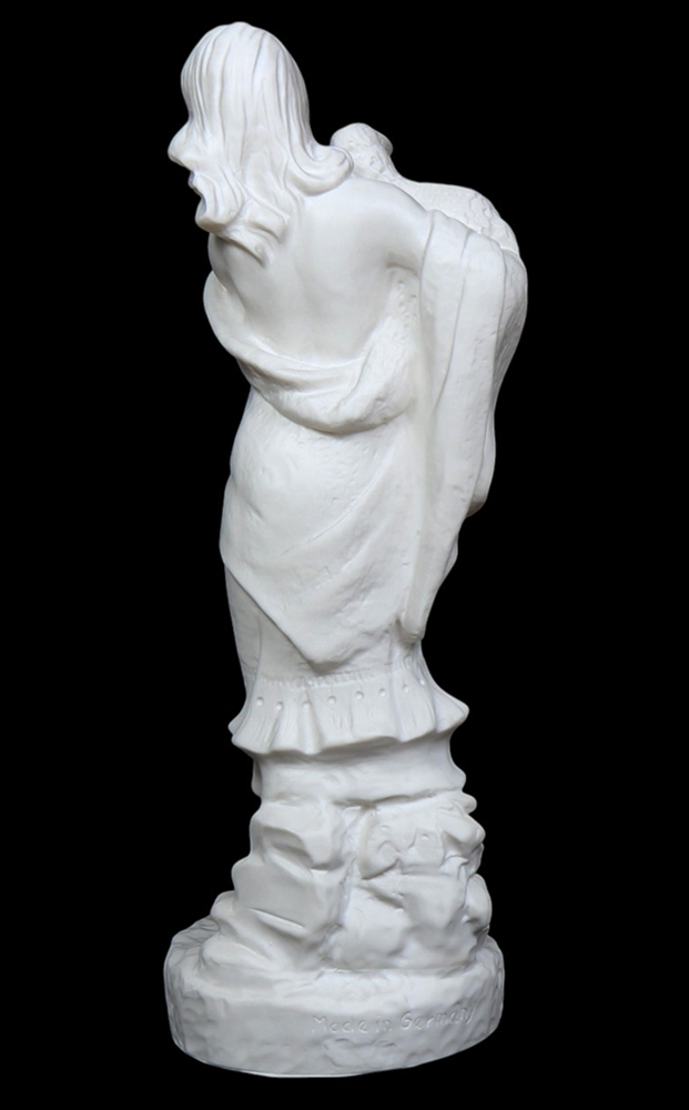 Deko Figur Statue junge Frau Pastora stehend H 40 cm klasische Skulptur Gartenfigur aus Kunststoff