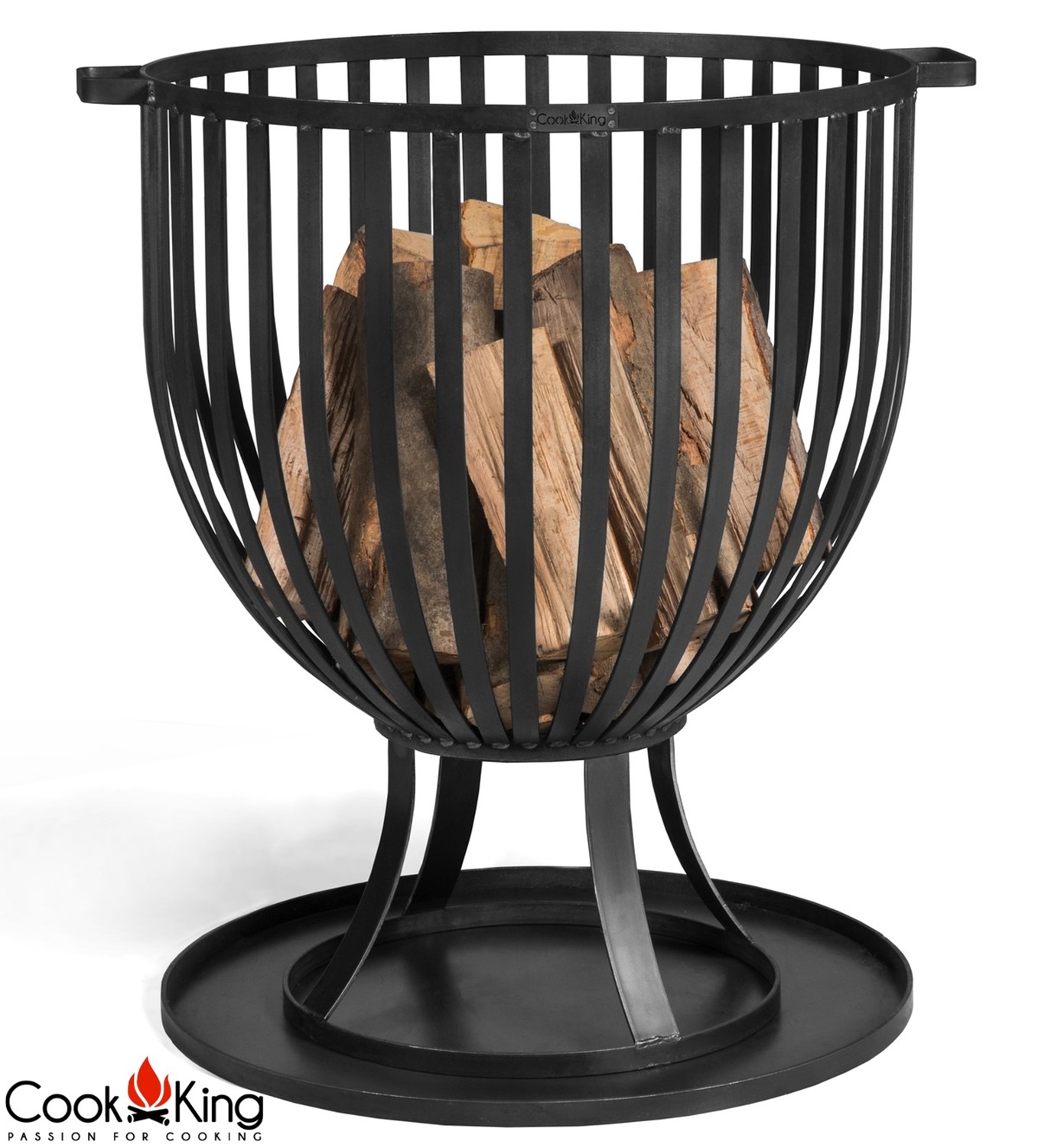 Feuerkorb "Katar" Ø 60cm Feuerstelle für den Garten aus Stahl Feuersäule als Wärmequelle oder Grill