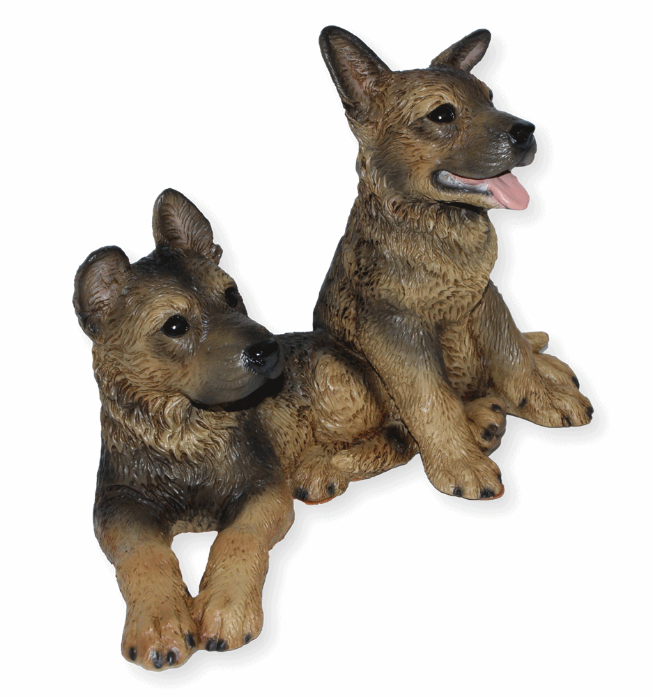 Deko Figur Wolf Welpen Jungtiere Kollektion Castagna aus Resin H 23 cm Dekofigur Tierfigur