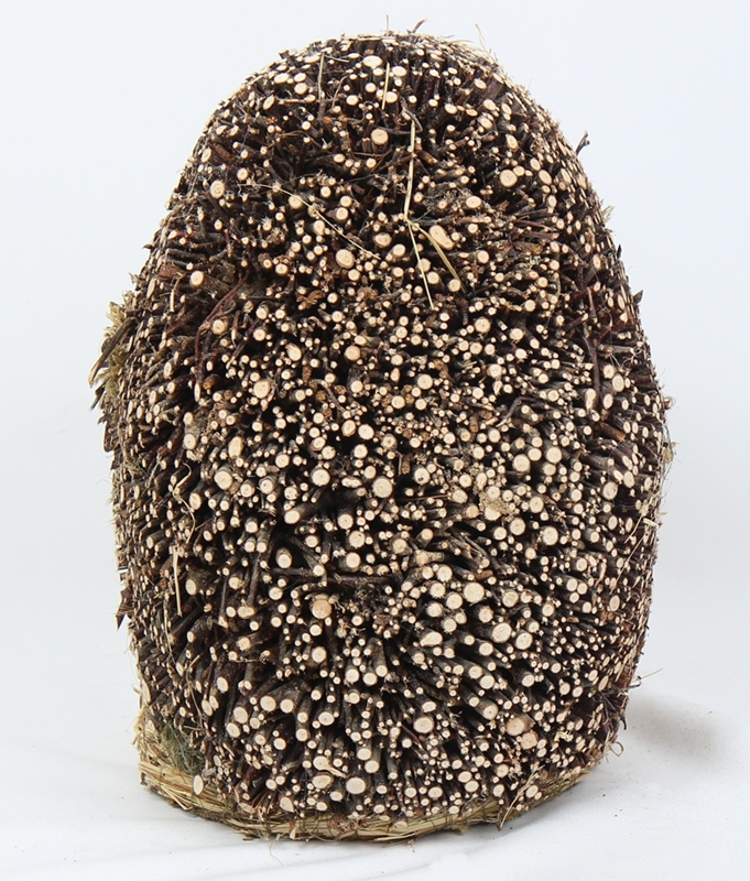 Deko Heu Figur Igel stehend H 29 cm Tierfigur aus Naturmaterial Heu zum Basteln Heudeko