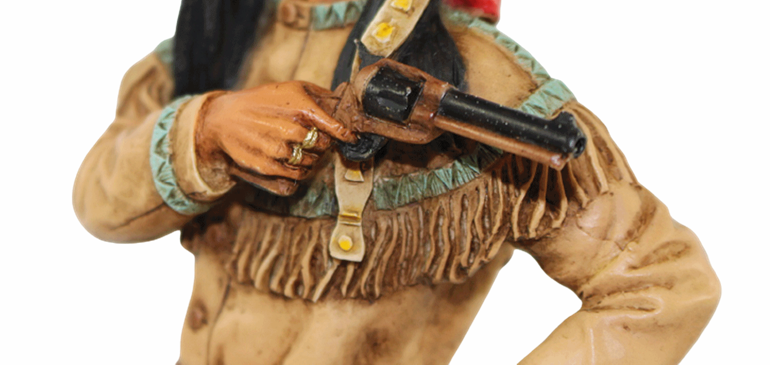 Indianerfigur Indianer Cochise Häuptling Apachen H 20 cm steh. mit Revolver Castagna Limited Edition