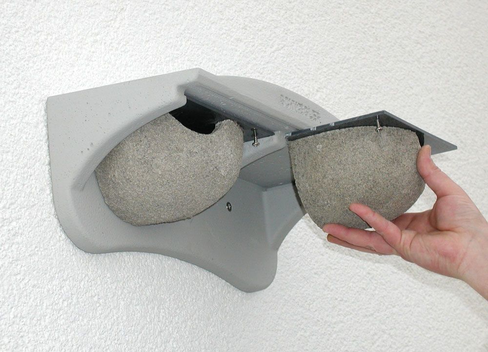 Naturschutzprodukt Mehlschwalben-Fassadennest Typ 11 mit 2 Nestern grau