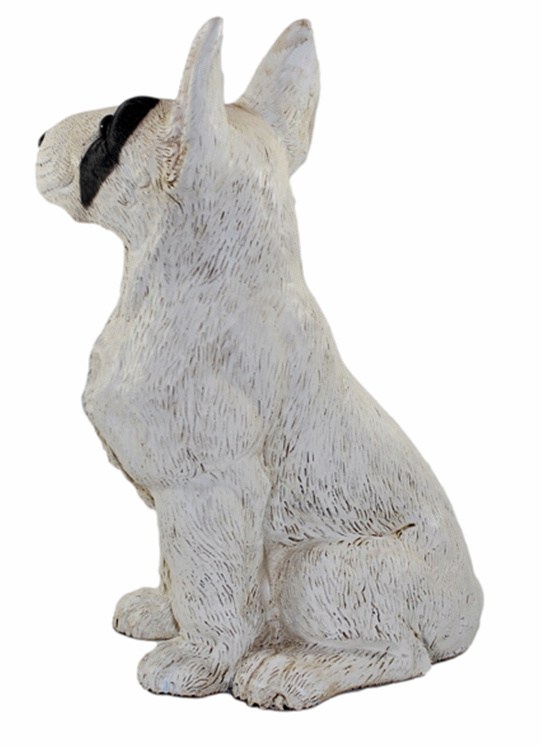 Deko Figur Hund Bull Terrier Hundefigur sitzend weiß Kollektion Castagna aus Resin Höhe 32 cm