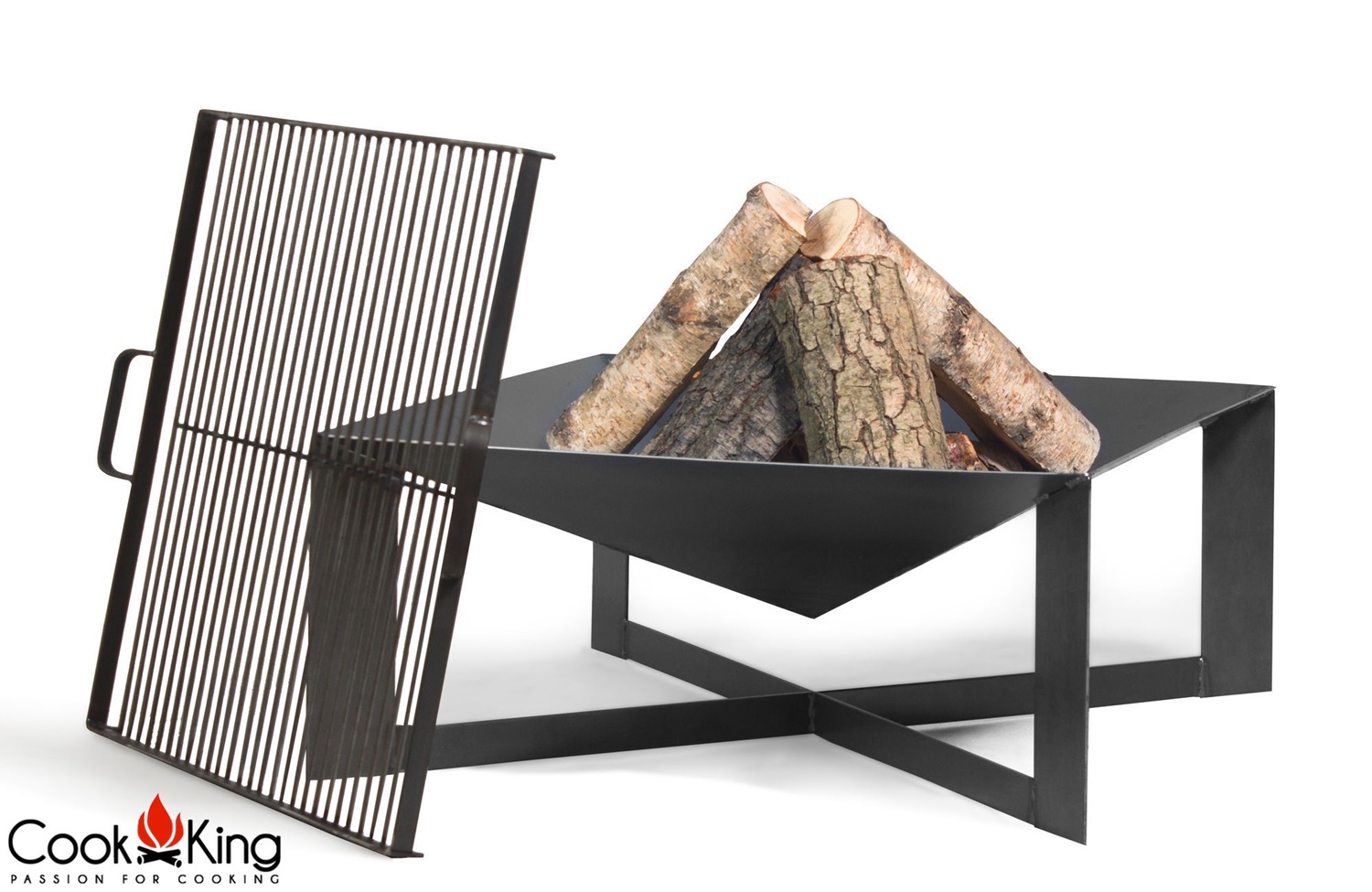 Feuerschale "Cuba" B 70 cm Feuerstelle für Garten aus Stahl Feuerkorb als Wärmequelle oder Grill